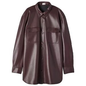 NWOT! ARITZIA Wilfred Belek Button-Up Faux Leather Jacket
